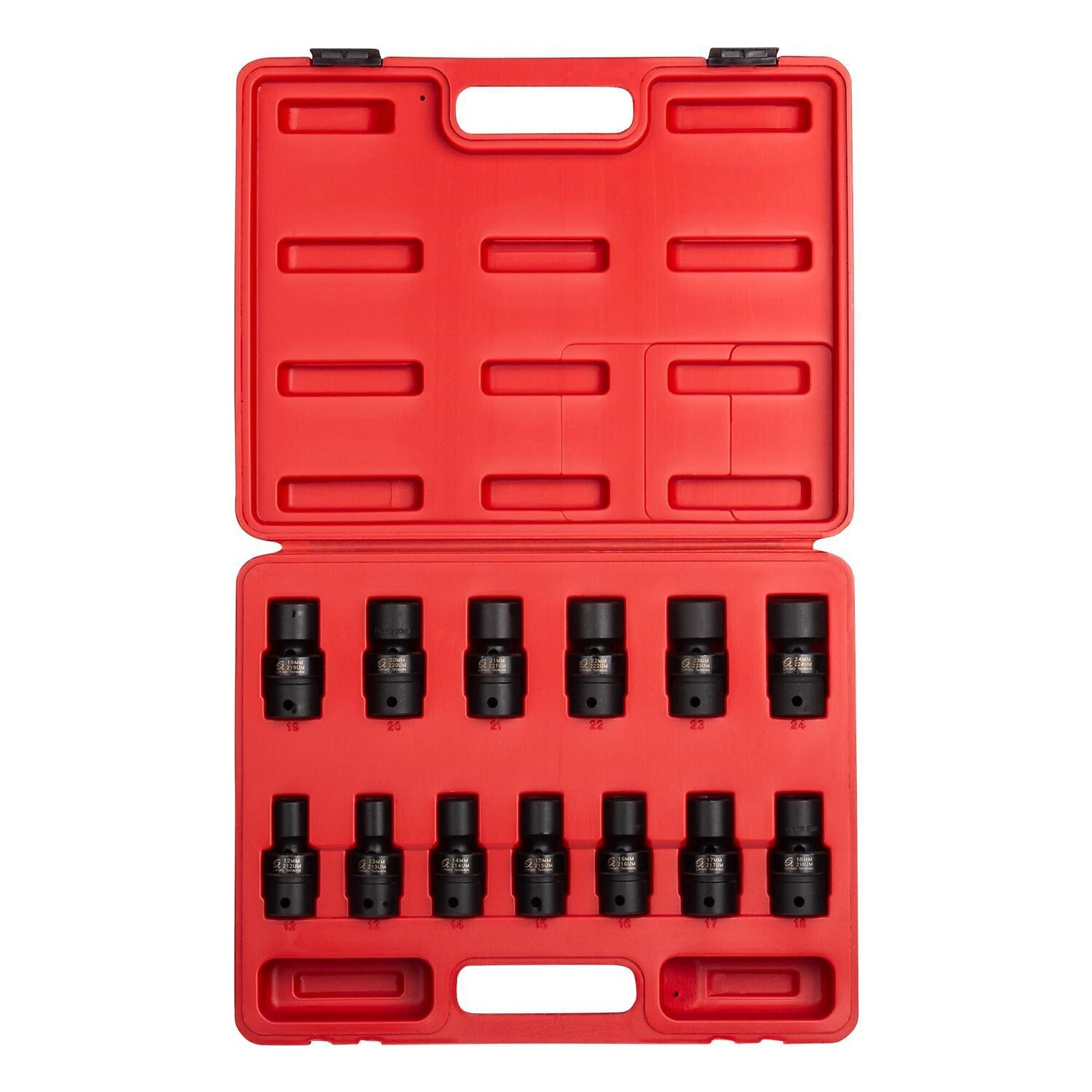 Sunex Tools Metric Impact Socket Set — 1/2in. Drive, 6 Pt, 13 Pcs, Heavy-Duty Storage Case, Model# 2665